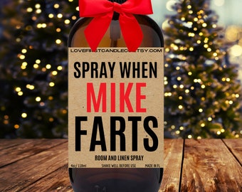 Personalized Room Spray, Fart spray, sibling, Stocking Stuffer, Gag Gifts, Bathroom Spray, Gift for her, Gift for him, Funny Christmas gifts
