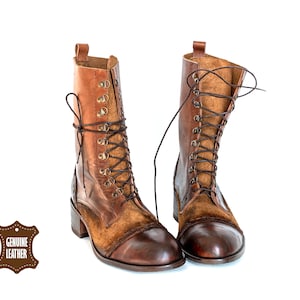 Brown Leather Boots, Handmade Boots, Ankle Boots, Brown Lace Up Boots Women, Boots, Vintage Boots, Leather Boots Women, Brown Frye Boots