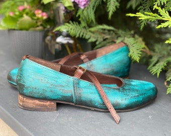 Turquoise Mary Jane Shoes Women, Leather Sandals, Casual Leather Shoes, Women Sandals, Mary Jane's, Genuine Leather