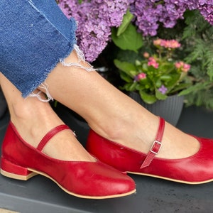 Red Jane Shoes Women, Leather Sandals, Casual Leather Shoes, Women Sandals, Mary Jane's, Genuine Leather