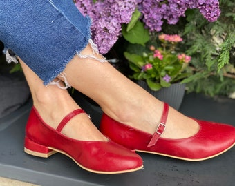 Red Jane Shoes Women, Leather Sandals, Casual Leather Shoes, Women Sandals, Mary Jane's, Genuine Leather