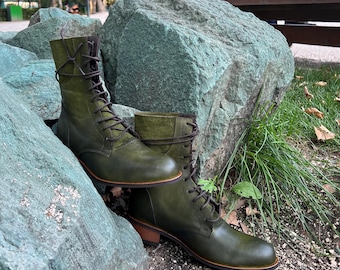 Tredair, Size UK5-8, 8 Hole Green Boots, Made in England - Etsy