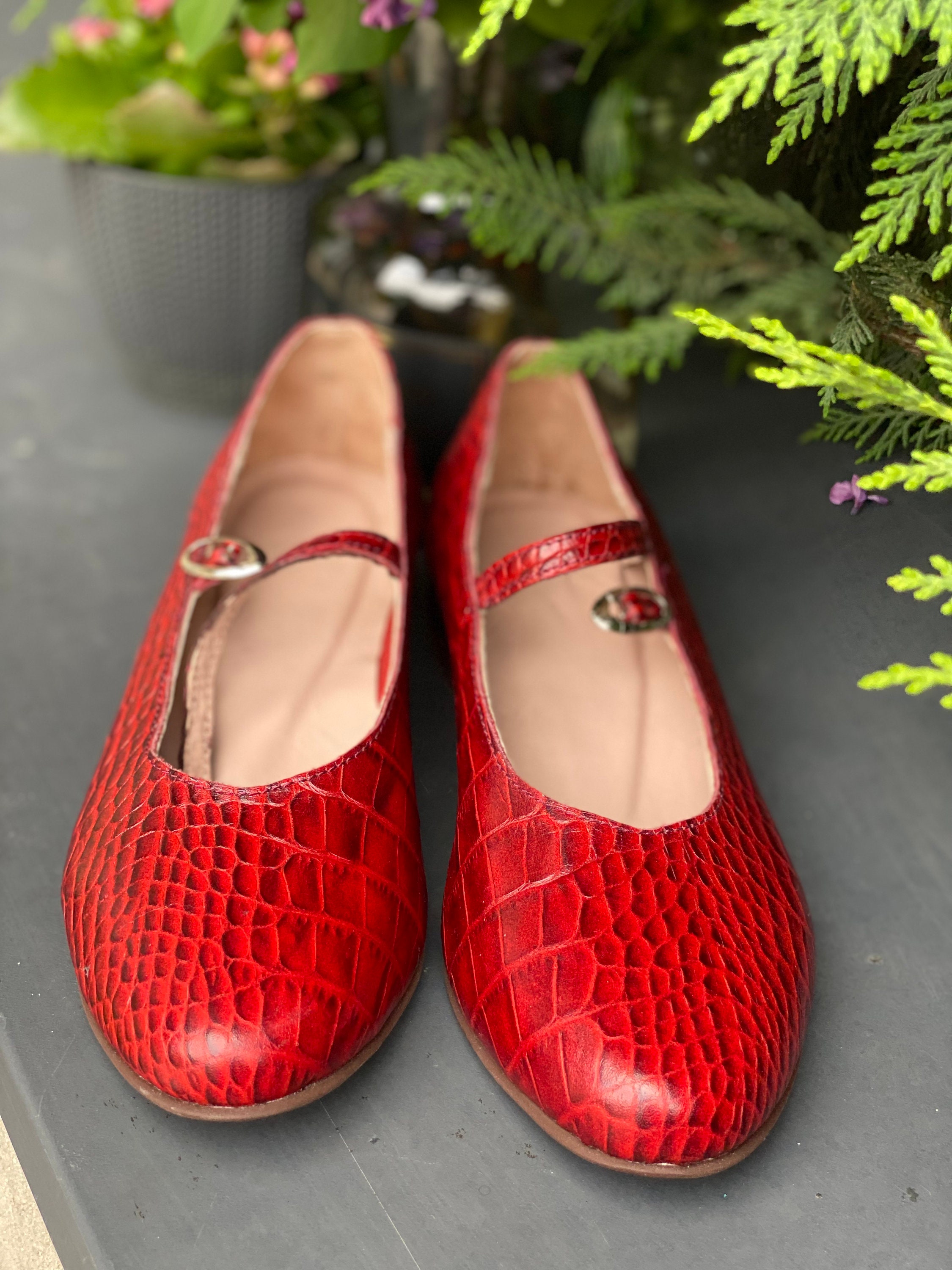 Red Jane Shoes Women, Leather Sandals, Casual Leather Shoes, Women ...