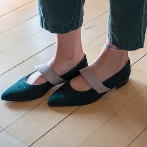 Zapatos de mujer, Zapatos de otoño, Zapatos verdes, Mocasines de mujer, Zapatos de ñada
