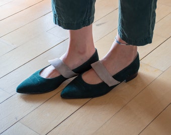 Women Shoes, Autumn Shoes, Green Shoes, Women Loafers, Suede Shoes