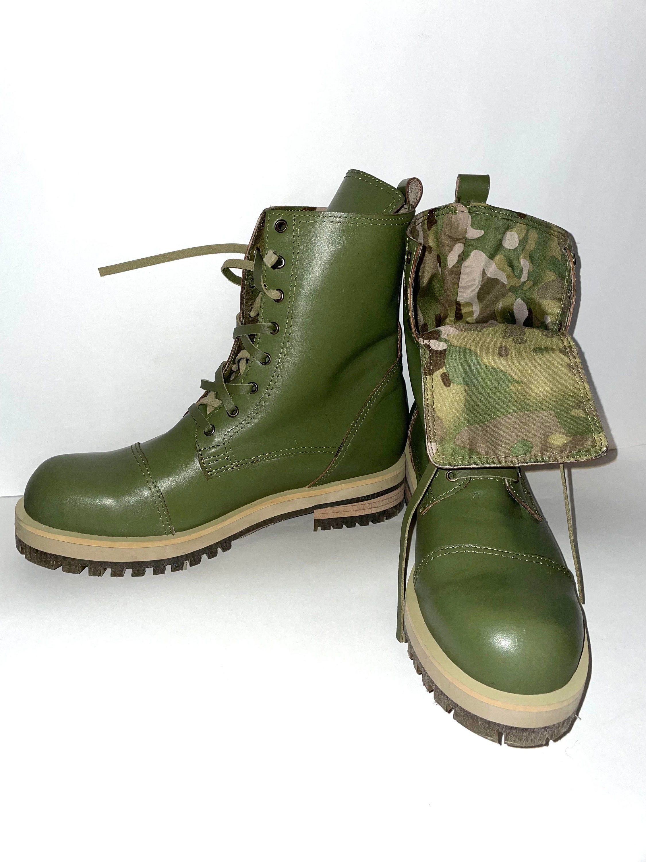 Military Green Boots Handmade Leather Boots Green Boots - Etsy Australia