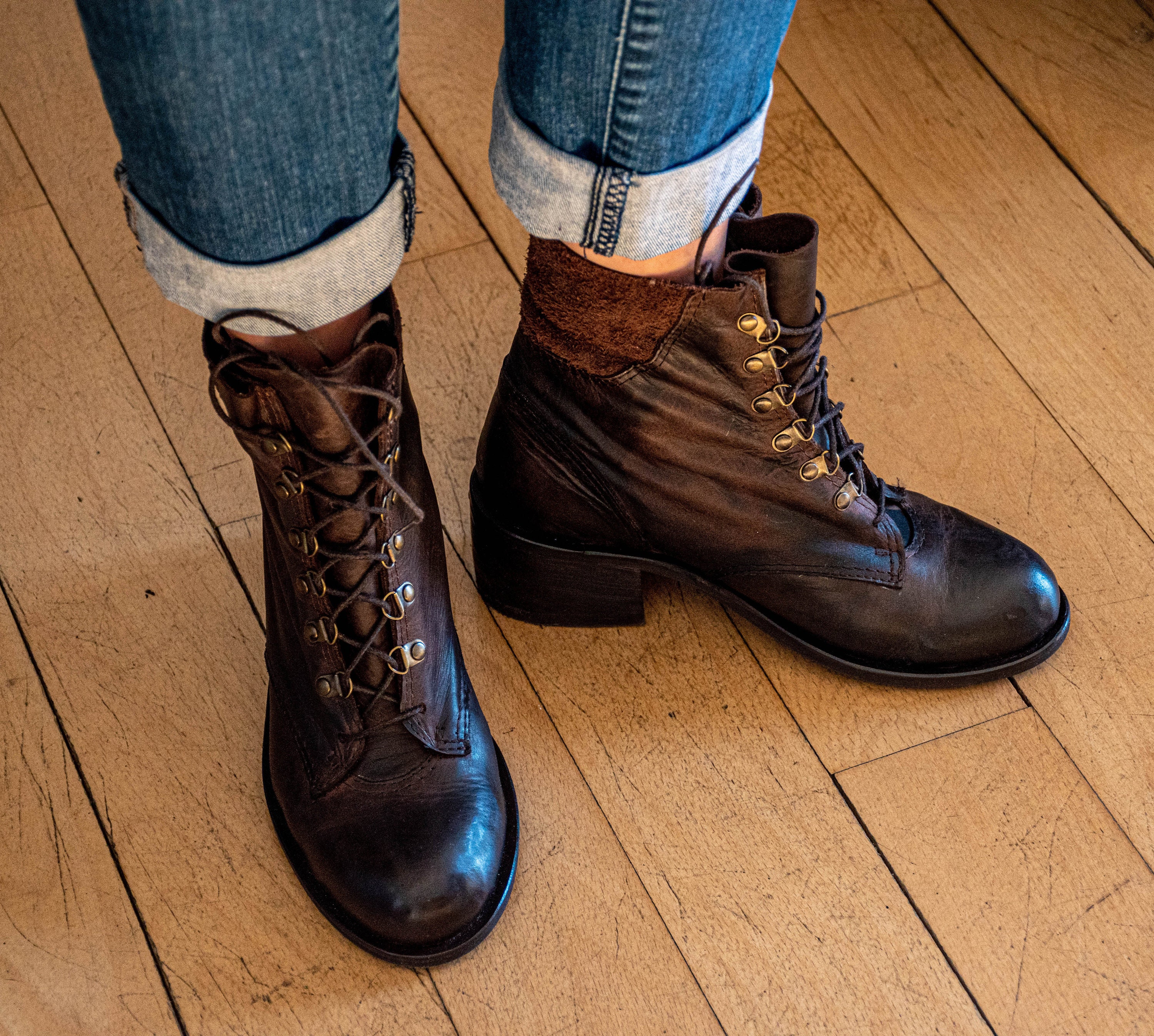 Vintage Brown Lace Up Boots – Chamra Handcrafted