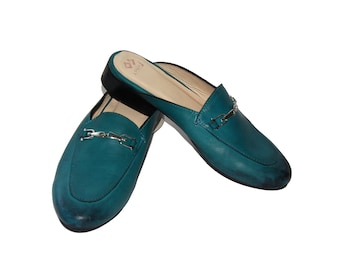 Slip-on Loafer, Loafer, Loafer con metal, Women Loafer, Woman Loafer, Blue Loafer, Women Shoes, Leather Loafer, Leather Slip-on Loafer