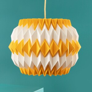 chi OPEN eclectic origami paper lampshade with colour accents