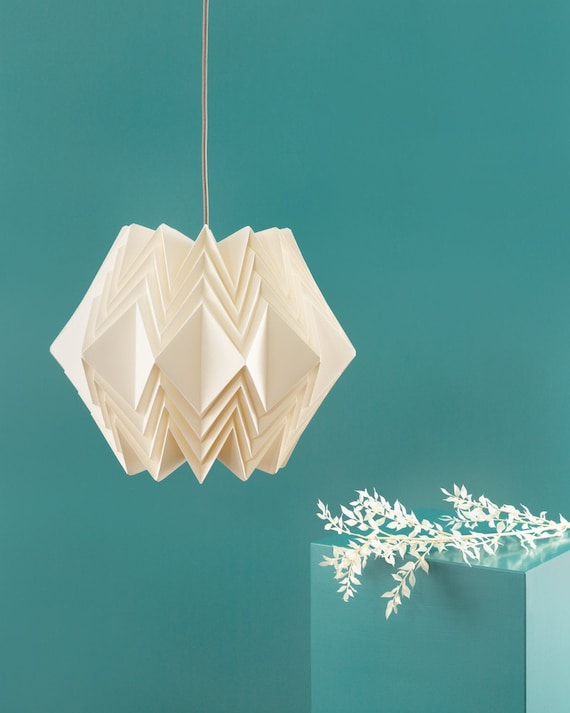 kai origami pendant paper lampshade in white