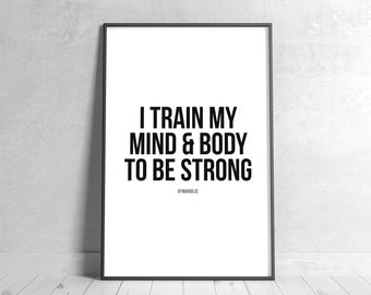 Motivational Quote Print, Gym Fitness Wall Art (Digital Download)