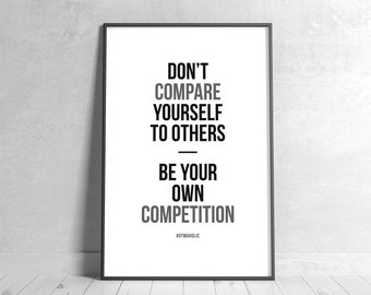 Motivational Quote Print, Gym Fitness Wall Art (Digital Download)