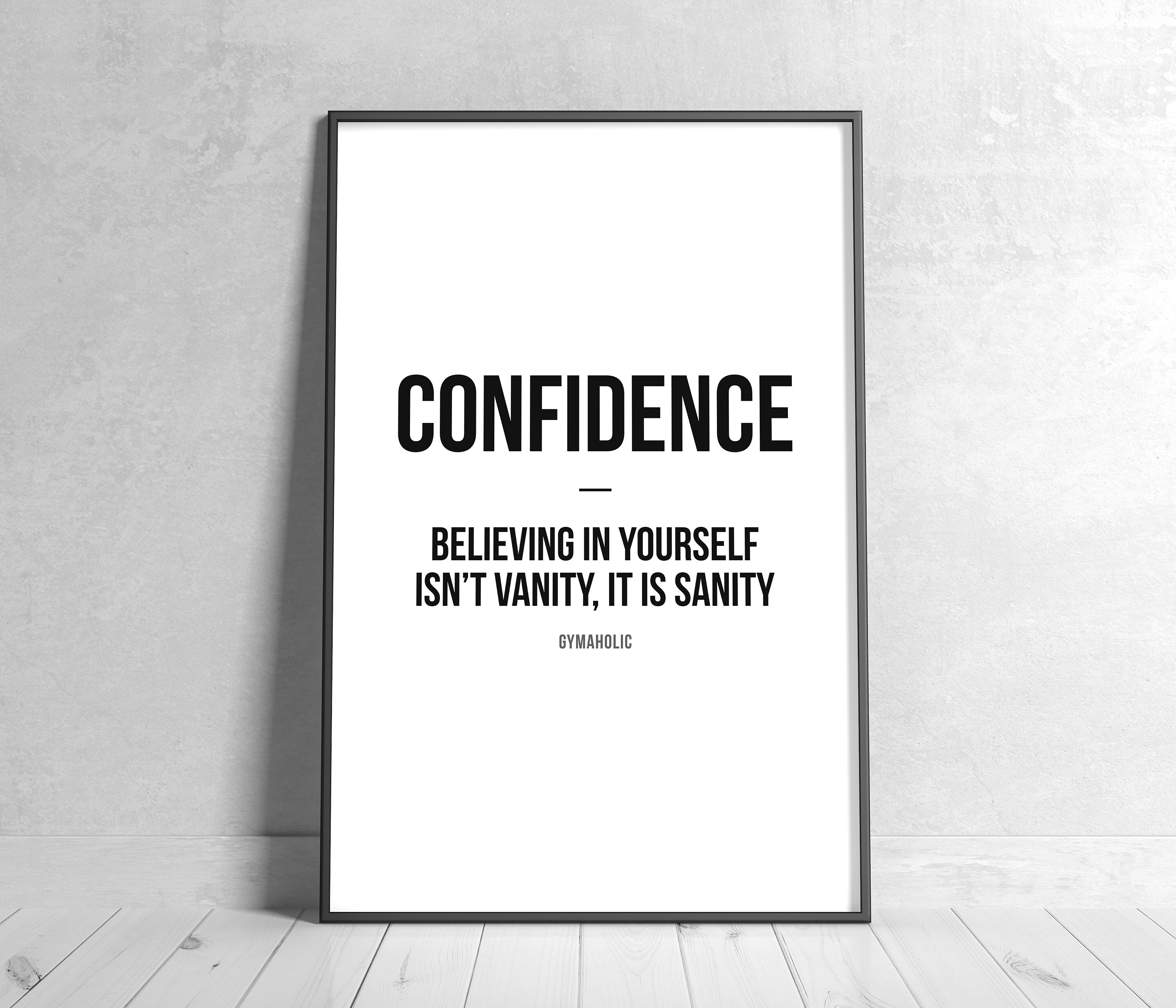 Confidence Printable Motivational Quote Home Decor | Etsy