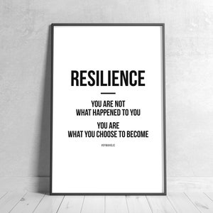 Resilience, You Choose To Become, Printable Motivational Quote, Home Decor, Inspirational Wall Art, Gym, Workout, Health, Fitness Poster