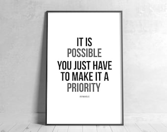 Motivational Quote Poster, Gym Fitness Art (Digital Download)