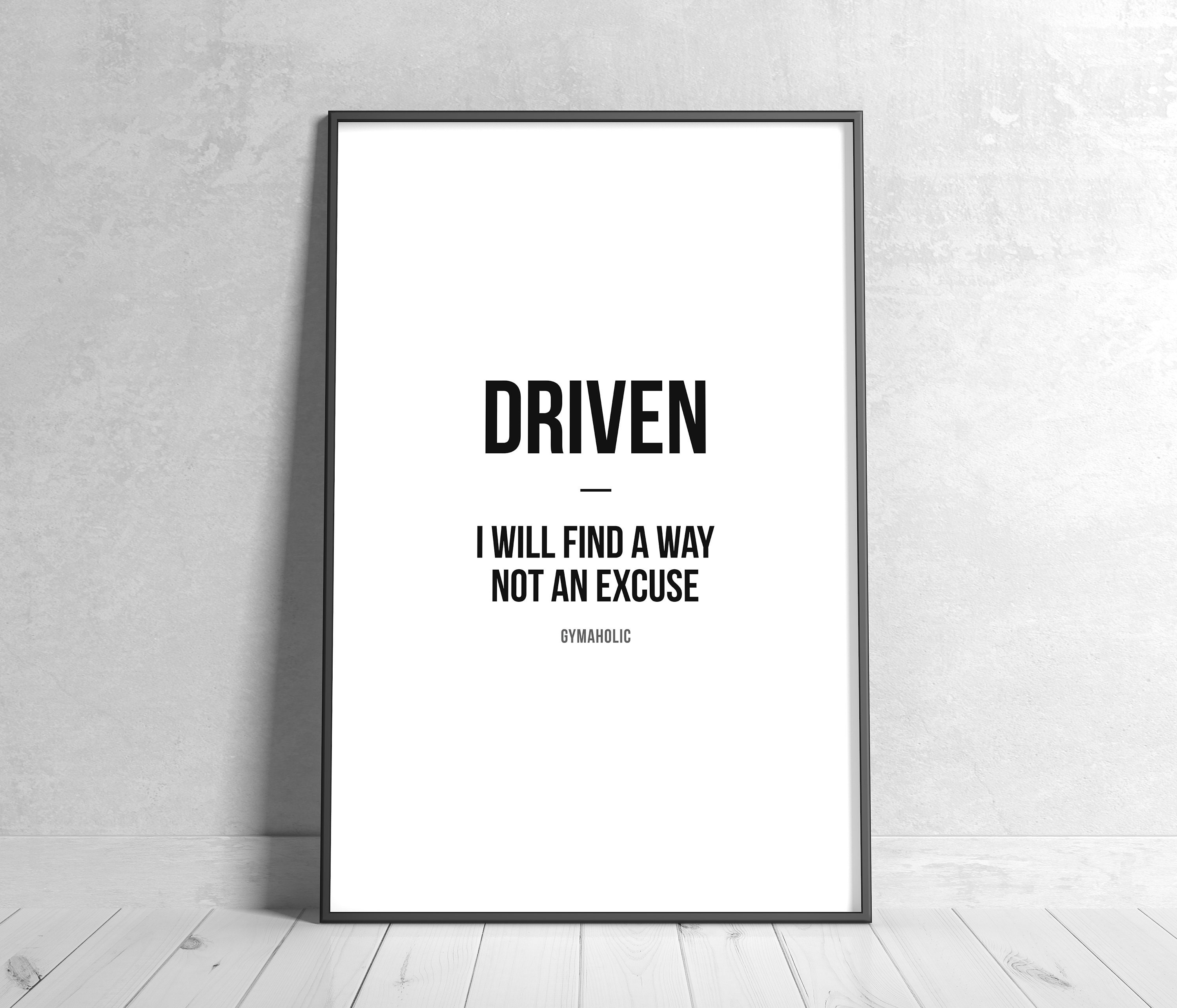 Printable Motivational Quote Inspirational Wall Art Gym Workout Not