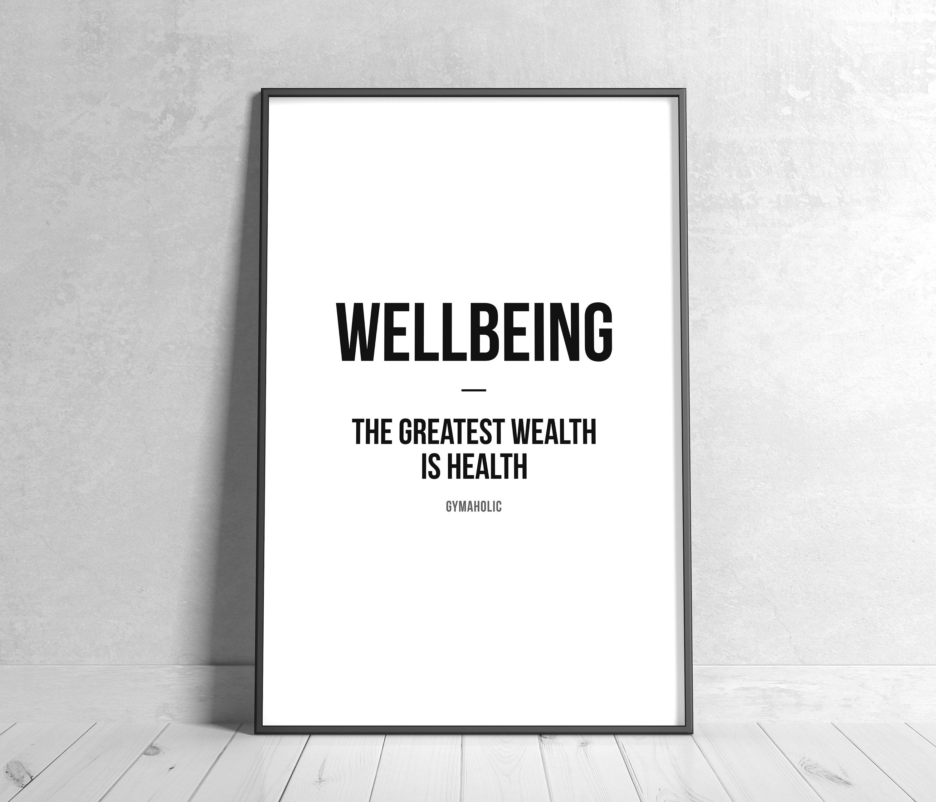 Wellbeing Motivational Quote Print: Health \u0026 Fitness Poster (digital  Download) - Etsy, image size:3000x2571