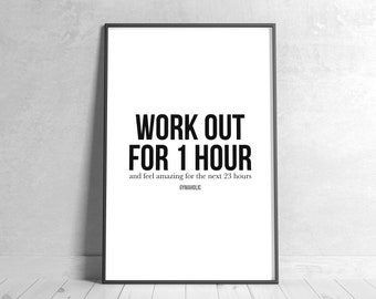Workout Motivational Quote Print, Gym Inspiration (Digital Download)