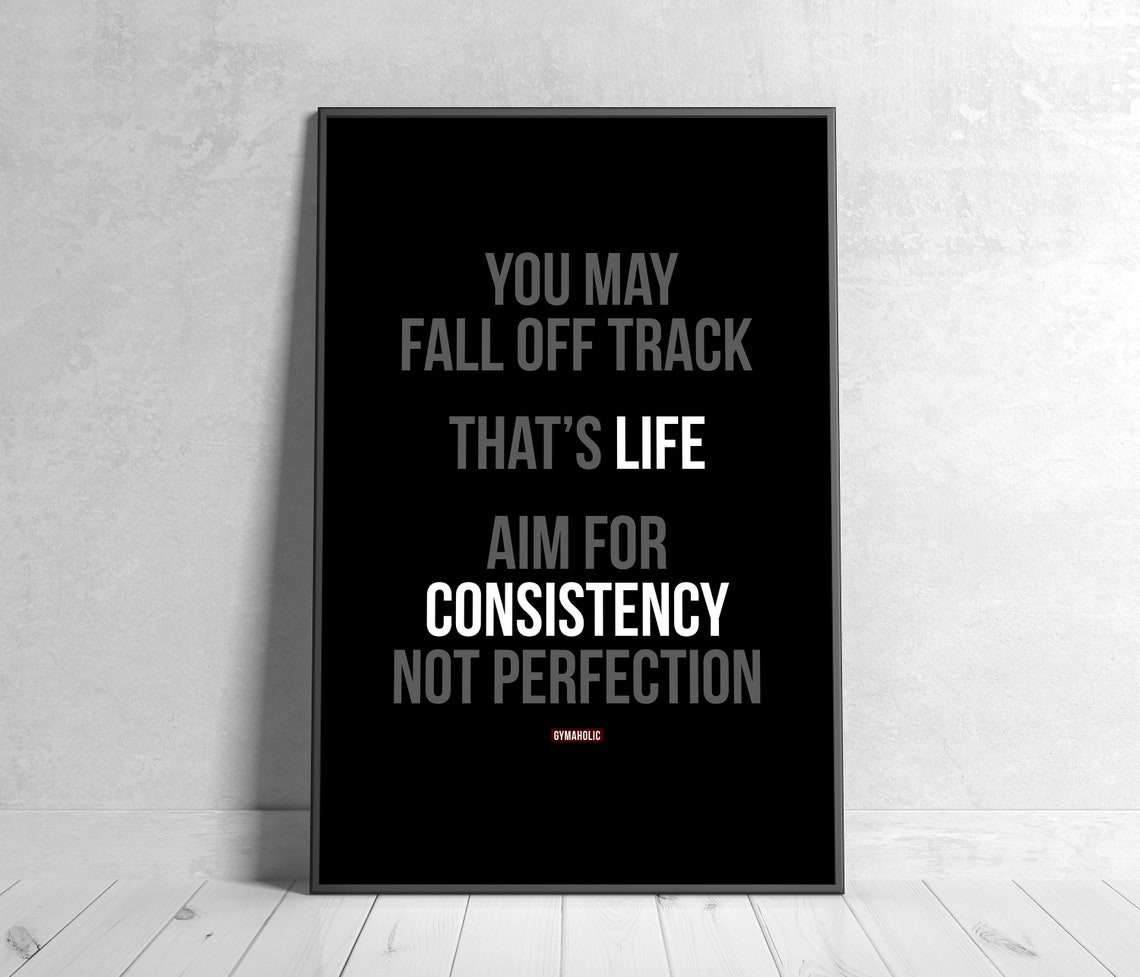 Fall off Track Aim for Consistency Printable Motivational Etsy