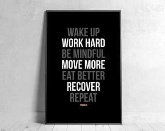 Motivational Fitness Quote Art, Gym Wall Decor (Digital Download)