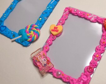 Valentine's Toploader Frame — Cute Decorated Photocard Holder | K-Pop Inspired PC Protector | Glitter Top Loader | Pastel Kawaii Aesthetic