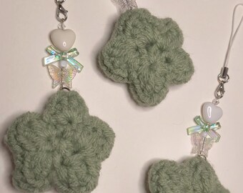 Crochet Star Keychains — Handmade Beaded Charm | Cute Kawaii Bag Charm | Pastel Aesthetic Keychain | Crochet Accessory