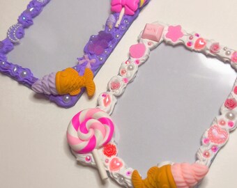Candy Deco Toploader Frame — Cute Decorated Photocard Holder | K-Pop Inspired PC Protector | Glitter Top Loader | Pastel Kawaii Aesthetic