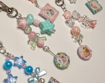 Cute Animal Beaded Charms | Kawaii Keychain | Handmade Accessory | Keyring | Bead Bag Charm | Kawaii Gift | Cute Phone Strap