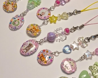 Silly Cute Beaded Charms | Kawaii Keychain | Handmade Accessory | Keyring | Bead Bag Charm | Kawaii Gift | Cute Phone Strap