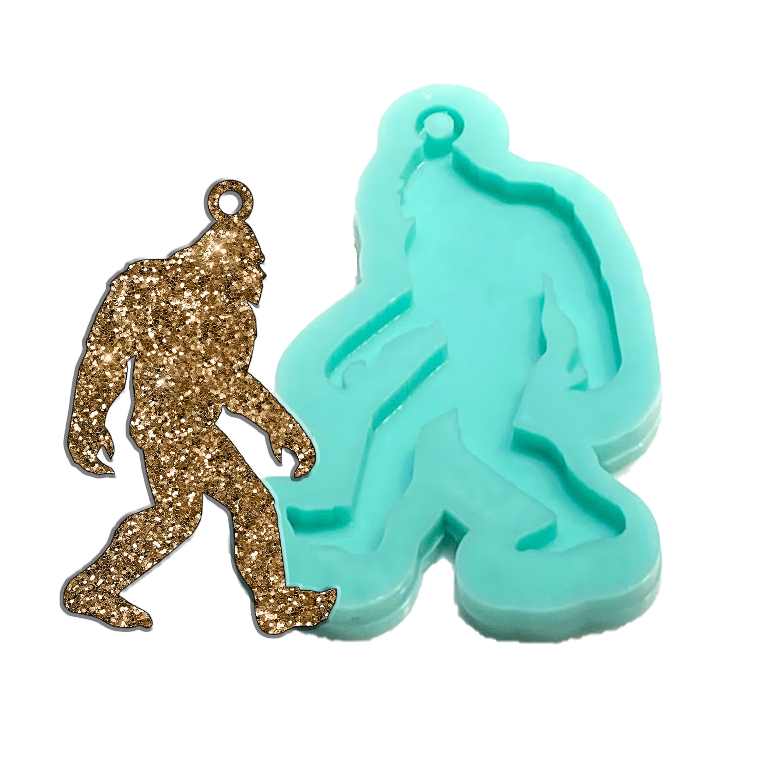 Bigfoot silicone mold, Bigfoot keychain mold  , shiny MTO
