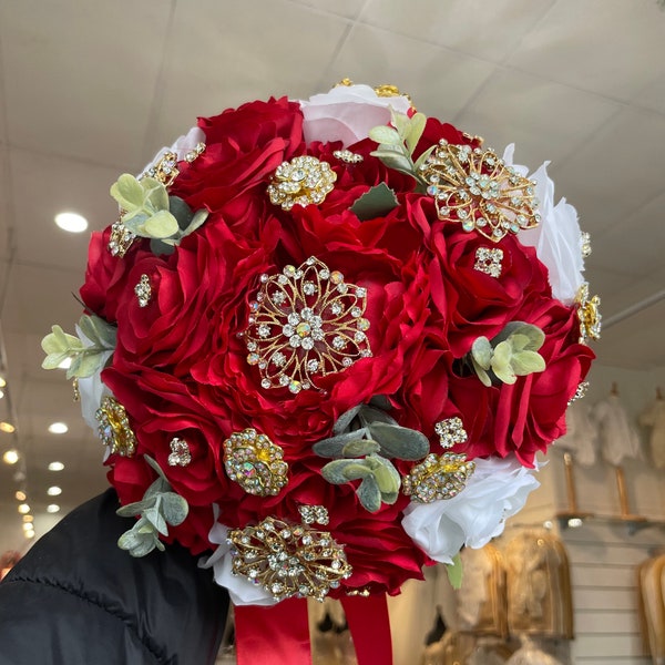 Quinceanera Bouquet Red Etsy