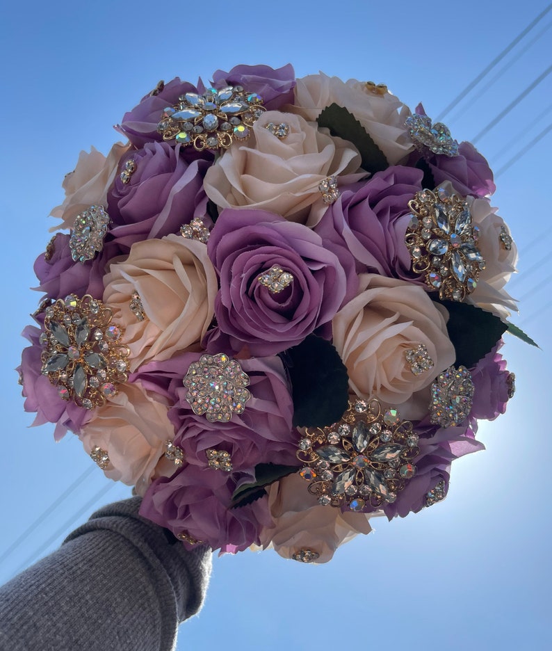 Lavender Champagne Quinceañera Bouquet image 2