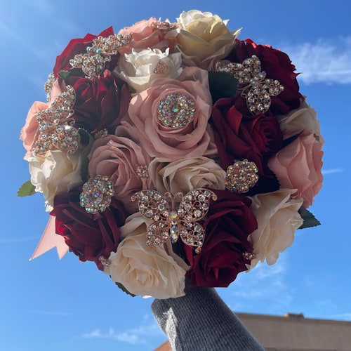 Rose Gold Mauve Quinceañera Bouquet Etsy