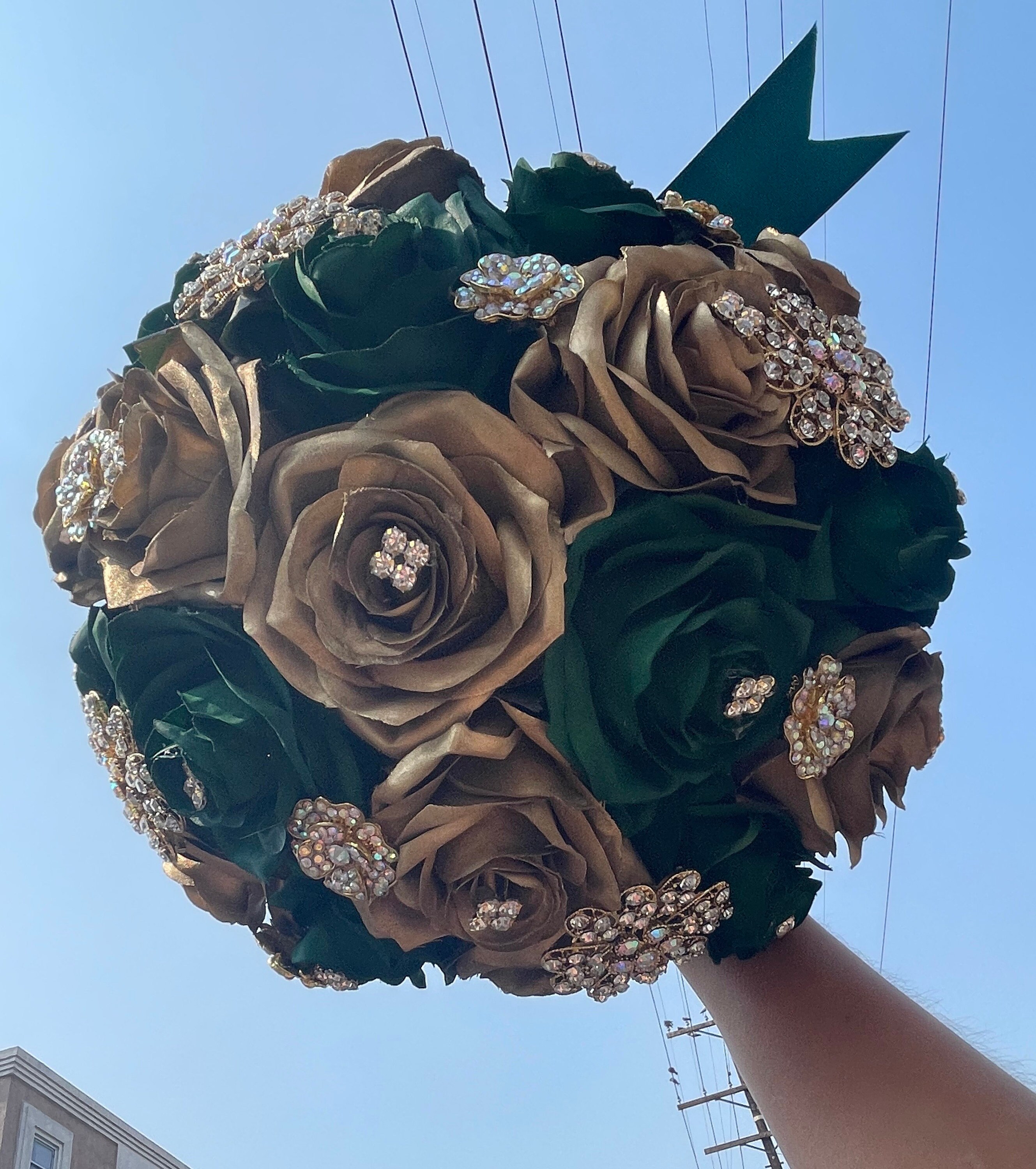 Emerald Green And Gold Quinceanera Decorations Bargain Sale | www