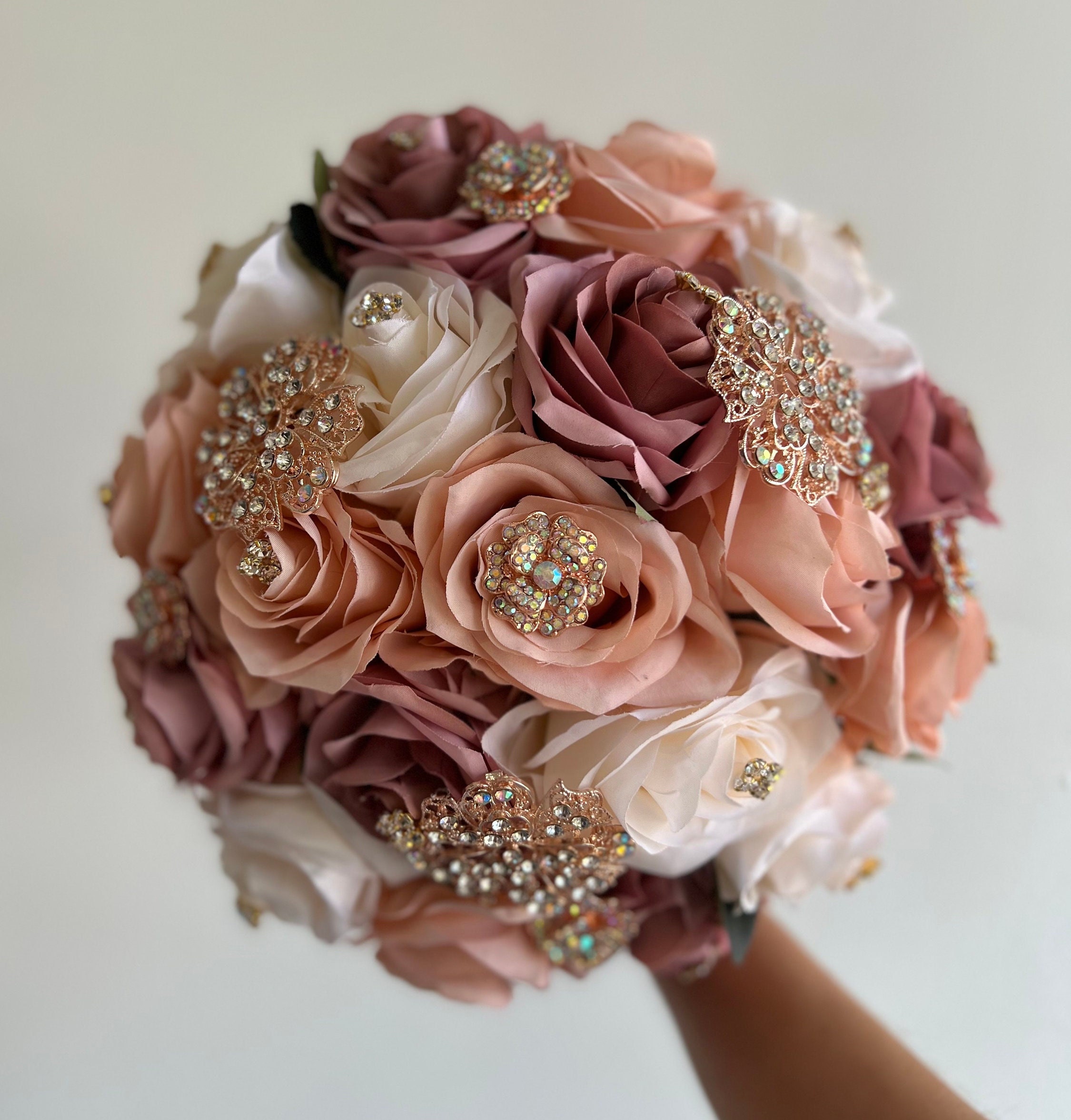 Rose Gold Mauve Quinceañera Bouquet - Etsy