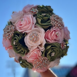 Sage Pink and Ivory Quinceanera Bouquet