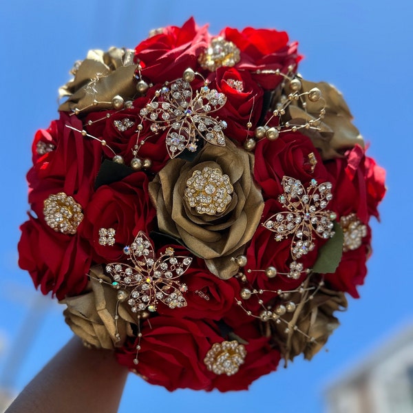 Quinceanera Bouquet Red Etsy