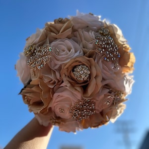 Champagne and Ivory Quinceañera Bouquet