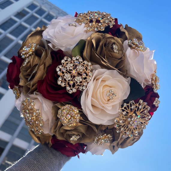 Burgundy and gold quinceanera 2025