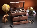 Personalized Watch Box with Valet Drawer for Men - 24 Slot Watch Case Display Organizer w/ additional Storage - Engrave Lid or Plate Brown