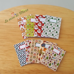 PDF printable 9 notebooks for Dollhouse Miniature 1:12 Scale DIGITAL DOWNLOAD – Christmas Set