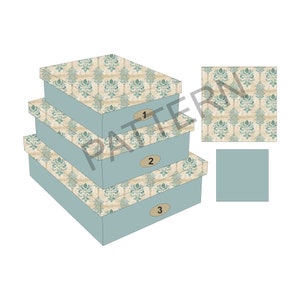 C01 printable 3 Boxes Set for Dollhouse Miniature 1:12 Scale DIGITAL DOWNLOAD – Shape C – Set 001