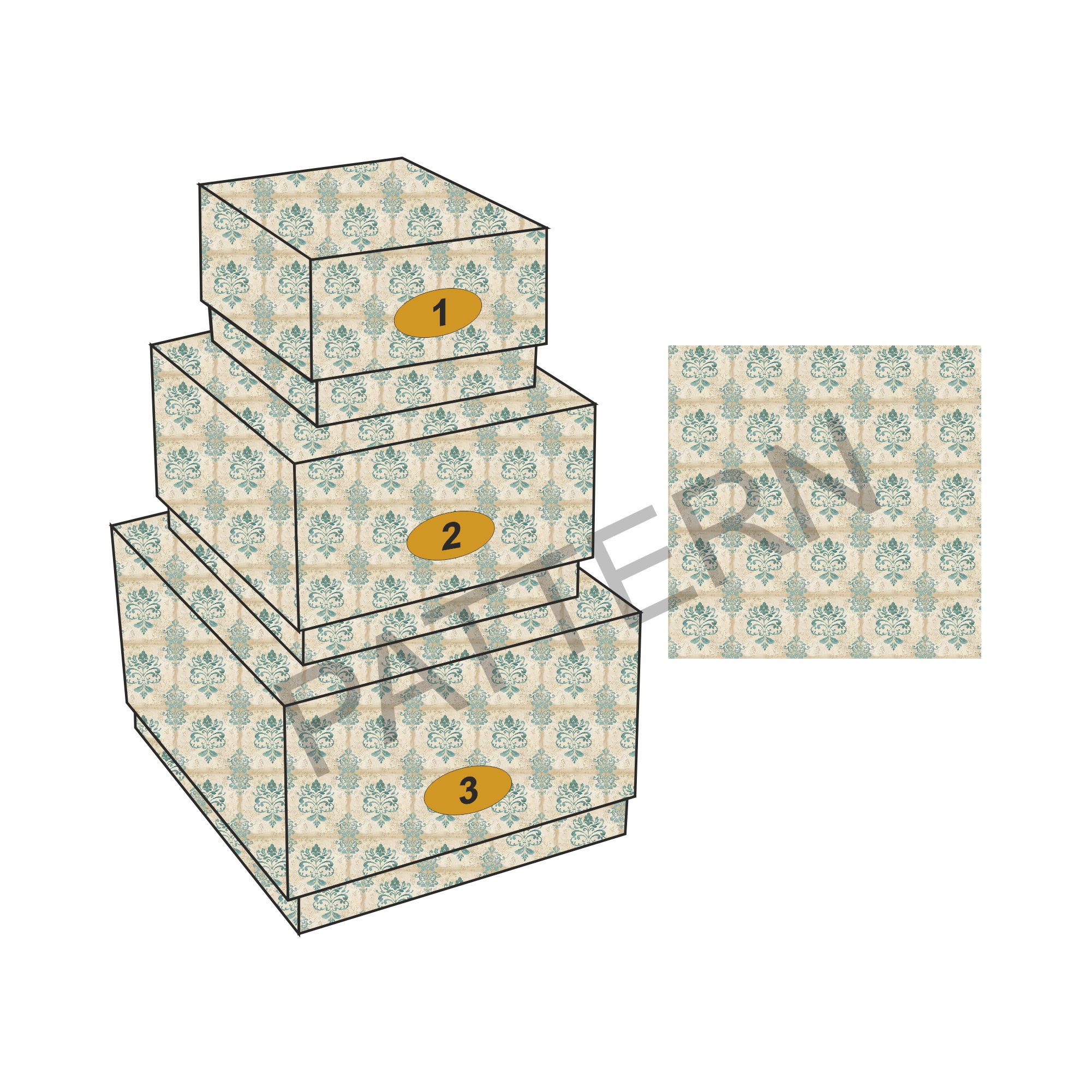 B04 Printable 3 Boxes Set For Dollhouse Miniature 1 12 Scale Etsy