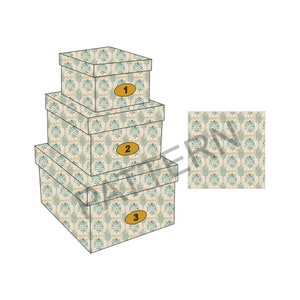 A04 printable 3 Boxes Set for Dollhouse Miniature 1:12 Scale DIGITAL DOWNLOAD – Shape A - set 004