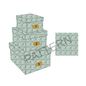 A05 printable 3 Boxes Set for Dollhouse Miniature 1:12 Scale DIGITAL DOWNLOAD – Shape A - set 005