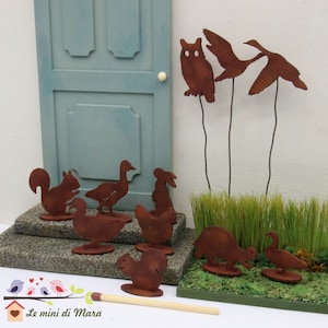 Holz-KIT – Tiersilhouette, Dekoration für Puppenhaus im Maßstab 1:12 – Zubehör für Puppenhaus – Miniatur-Puppenhaus – Gartendekoration