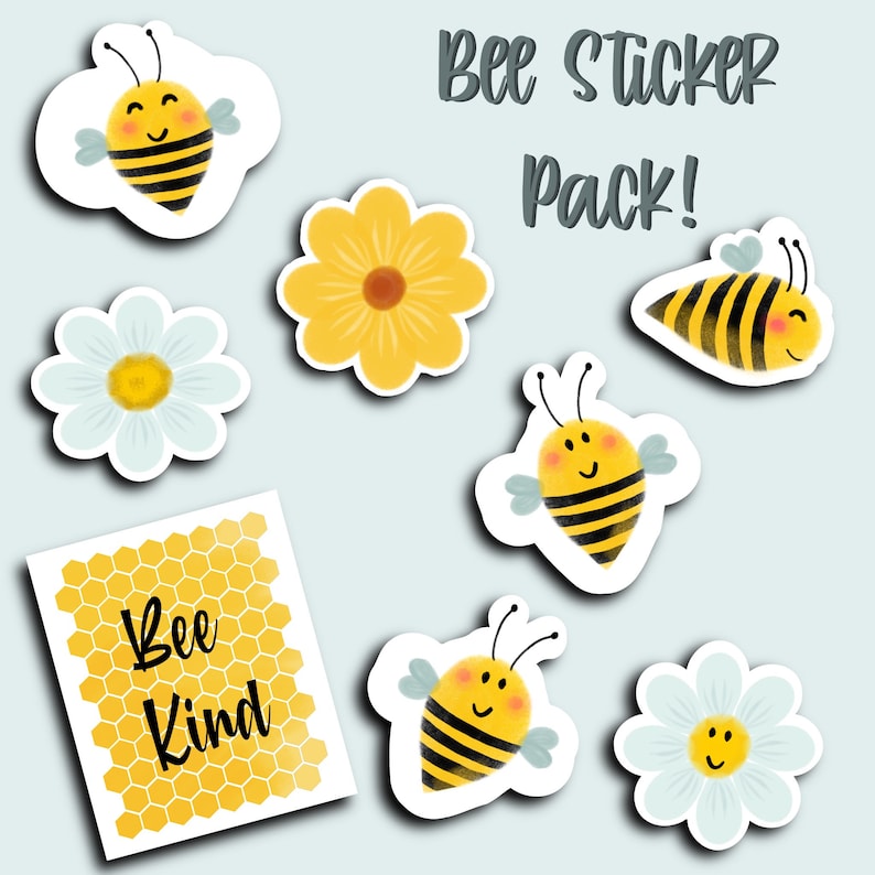 Bee Sticker Pack - Etsy