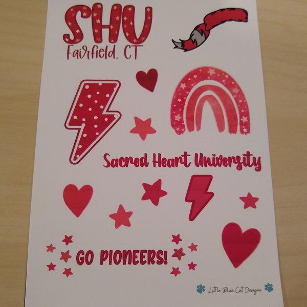 Sacred Heart University Sticker Sheet