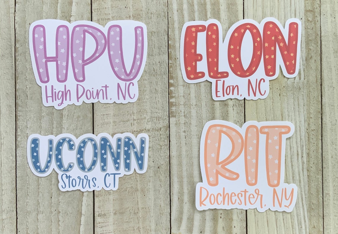 Custom College/school Sticker Etsy