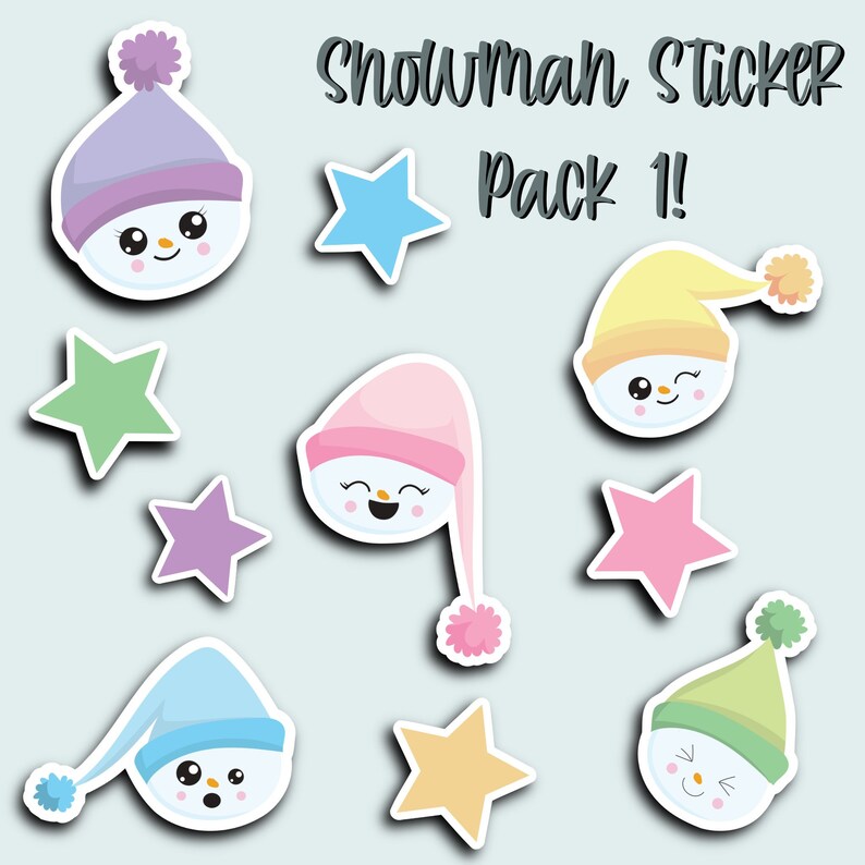 Snowmaker Stickers Snowman Sticker Pack #1 - Etsy